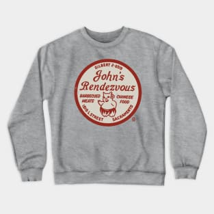 Vintage John's Rendezvous Bar-B-Q Sacramento CA Crewneck Sweatshirt